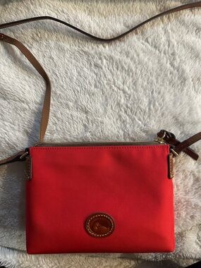 Dooney & Bourke Vibrant Red Crossbody with Leather Trim